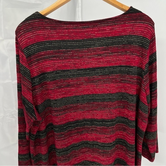 Cocomo Womens Striped Tunic Top Size 3X Metallic Gold Stripes Round Neck - Picture 7 of 10